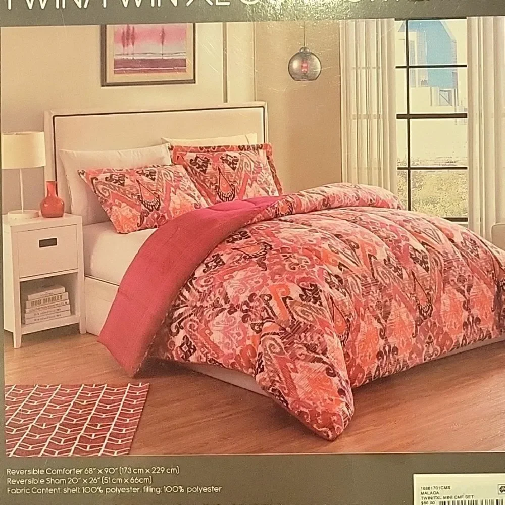 Reversible Twin XL Comforter Set 2 piece